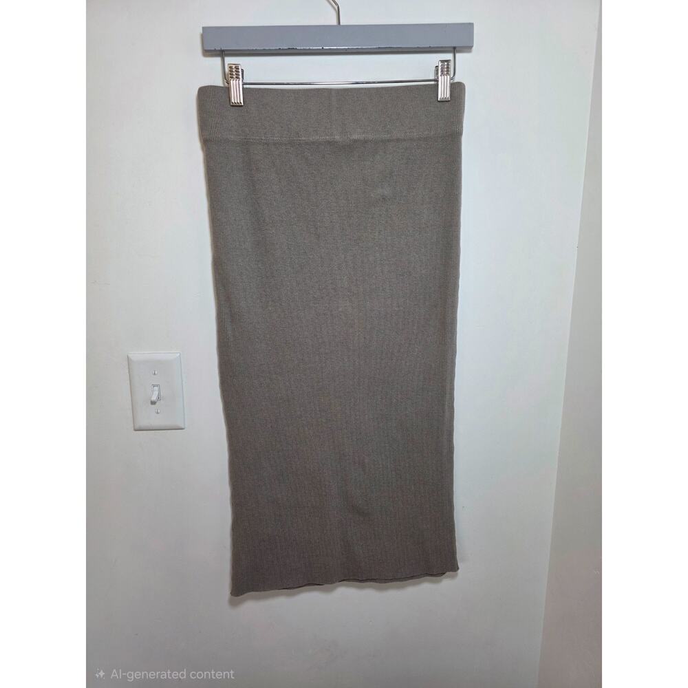 James Perse Cotton Stretch Ribbed Knit Midi Skirt Size 3 (L) - Picture 5 of 9